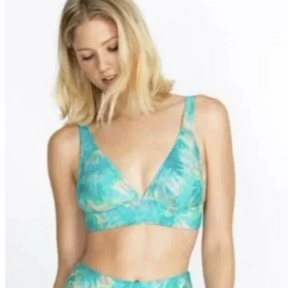 NWT JOHNNY WAS CALME Aqua Tie Dye Sports Bra Bikini Swim Top Various Sizes - Picture 1 of 3